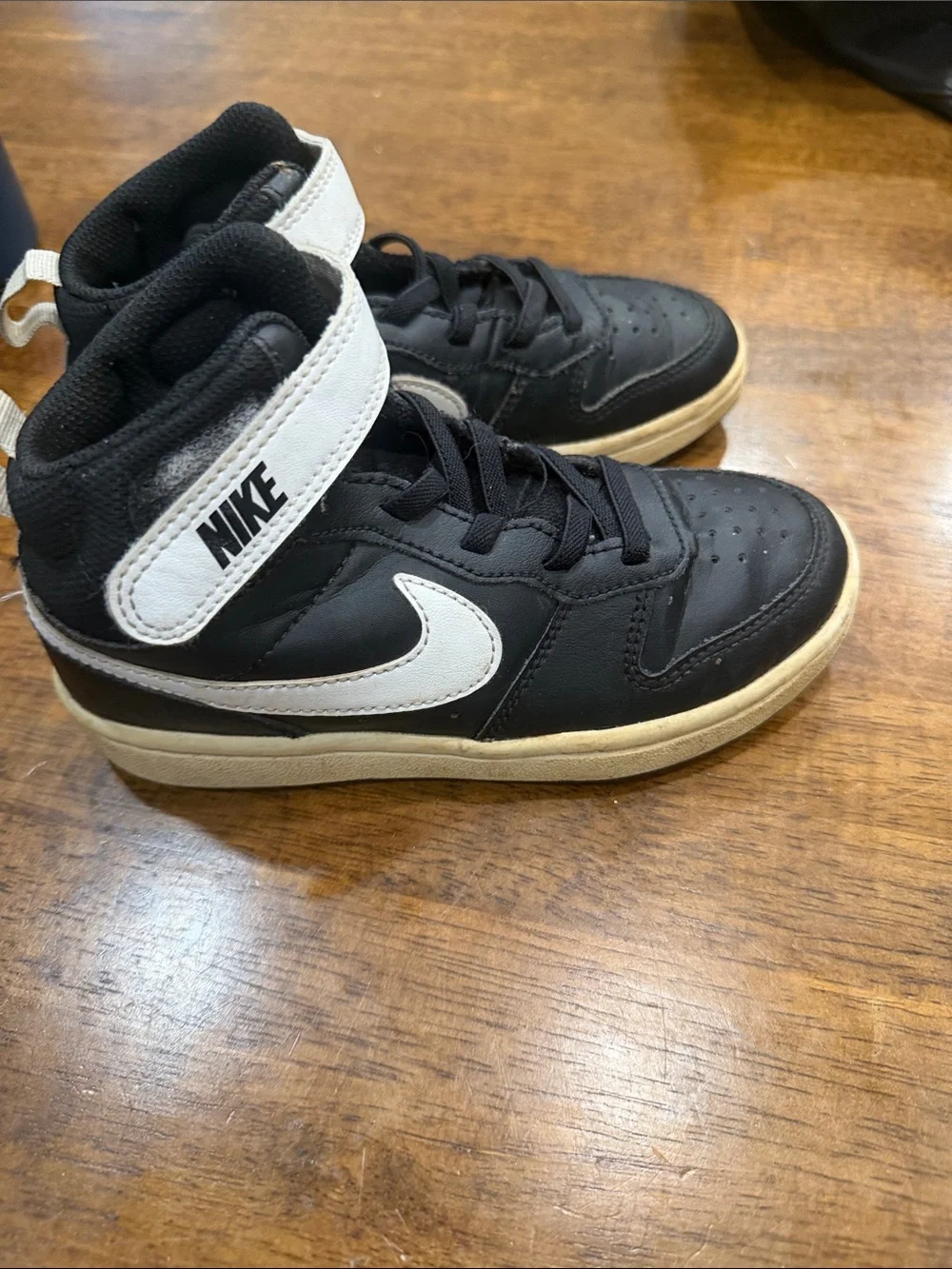 Nike Kids Black and White High-Top Basketball Sneakers